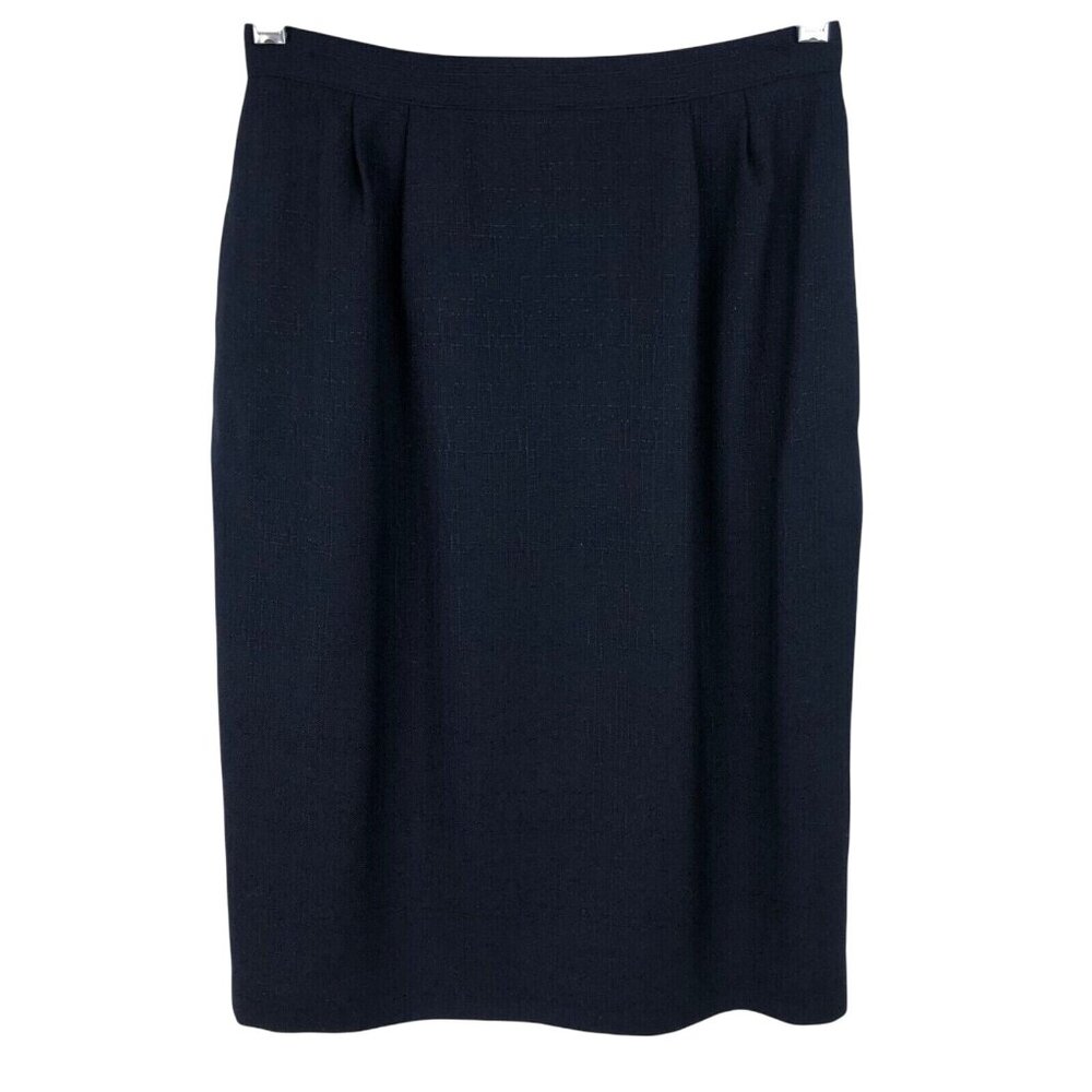 Kasper Skirt Suit 2 Piece Set Womens Size Petite 6P Green/Navy Blue - Picture 14 of 16